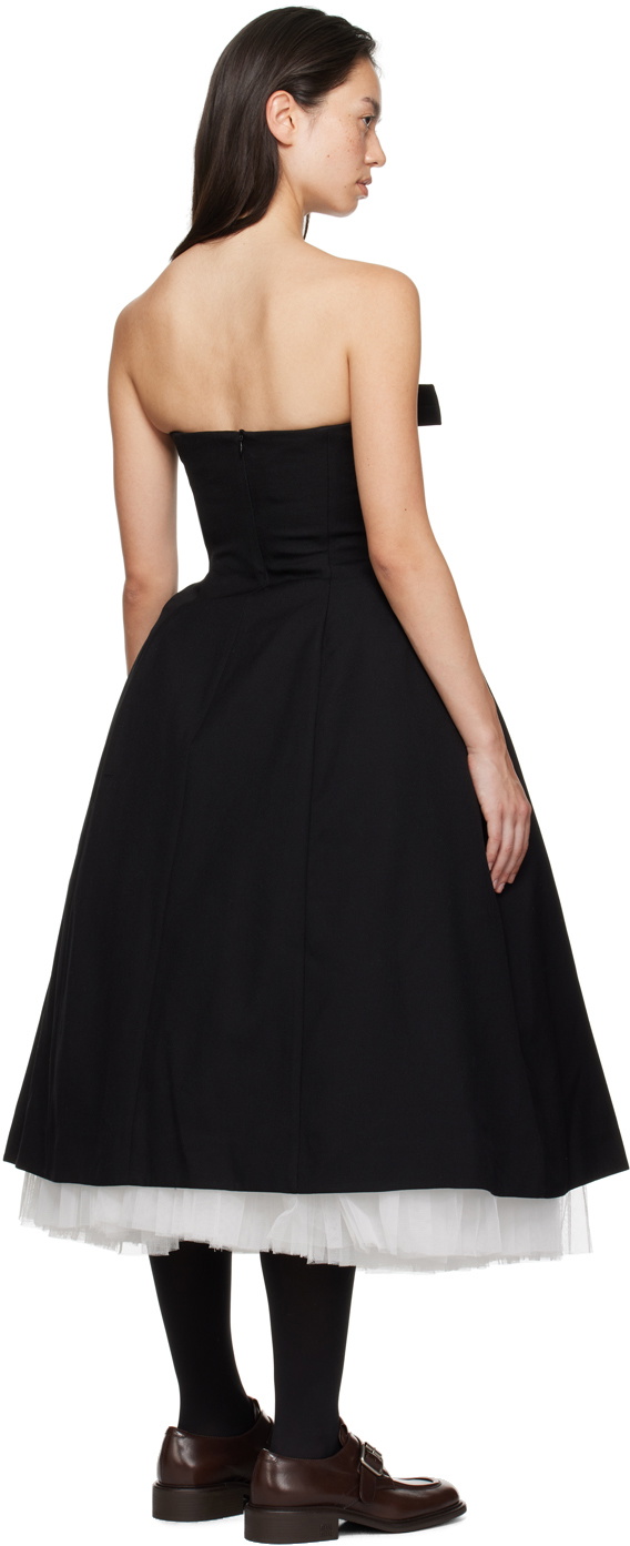knee length dresses for ladies Black Bowknot Slip Midi Dress – Gabi Swimwear main image 0