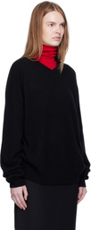 Arch The Black Cashmere V-Neck Pullover Sweater