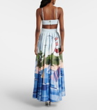 Leo Lin Printed pleated maxi skirt