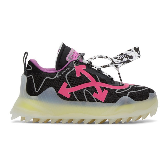 Photo: Off-White Black and Pink Odsy-1000 Sneakers