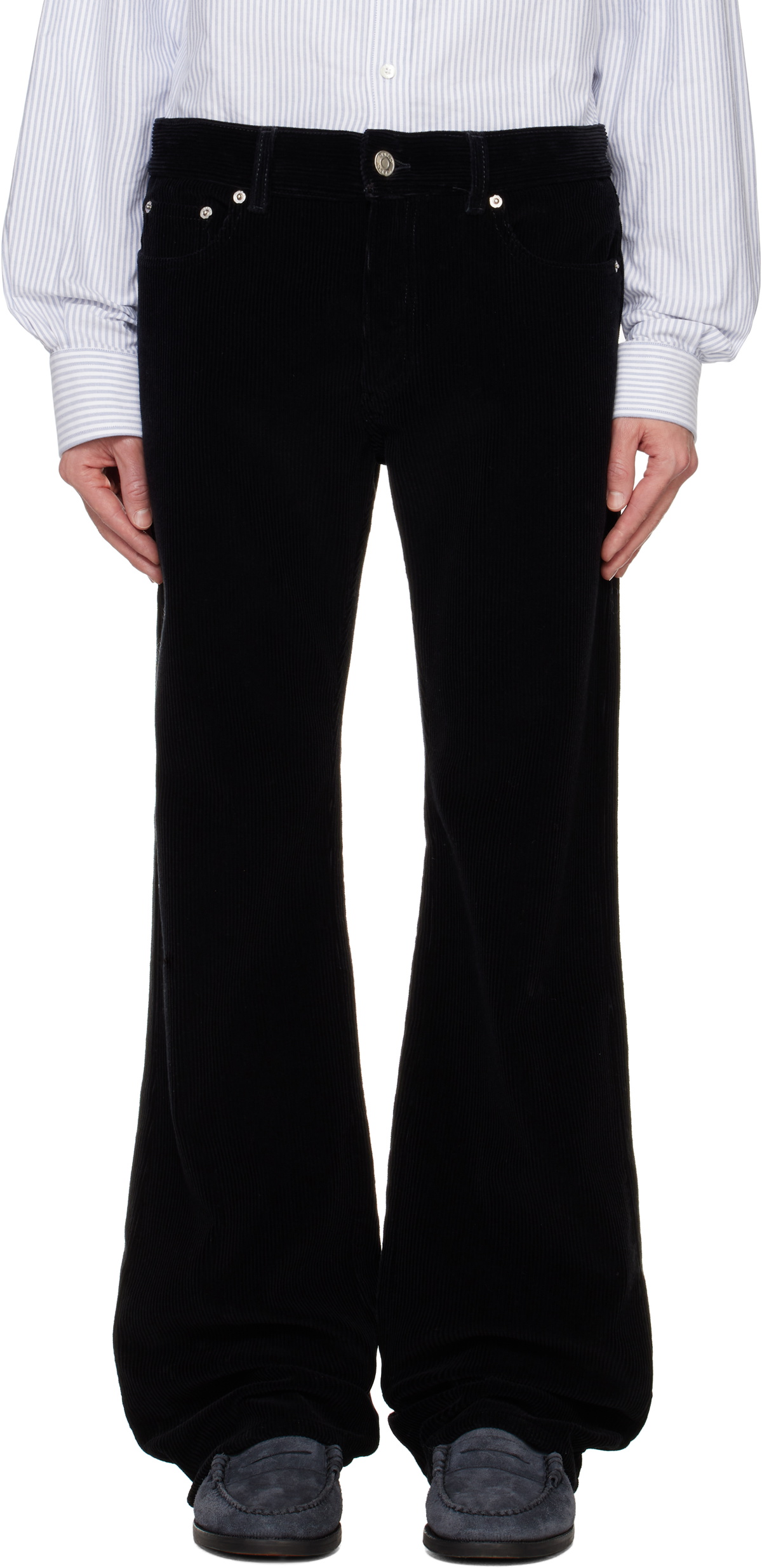 Bally Black Flared Corduroy Trousers