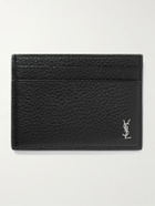 SAINT LAURENT - Tiny Cassandre Logo-Appliquéd Full-Grain Leather Cardholder