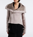 Rick Owens Asymmetric alpaca and wool-blend jacket