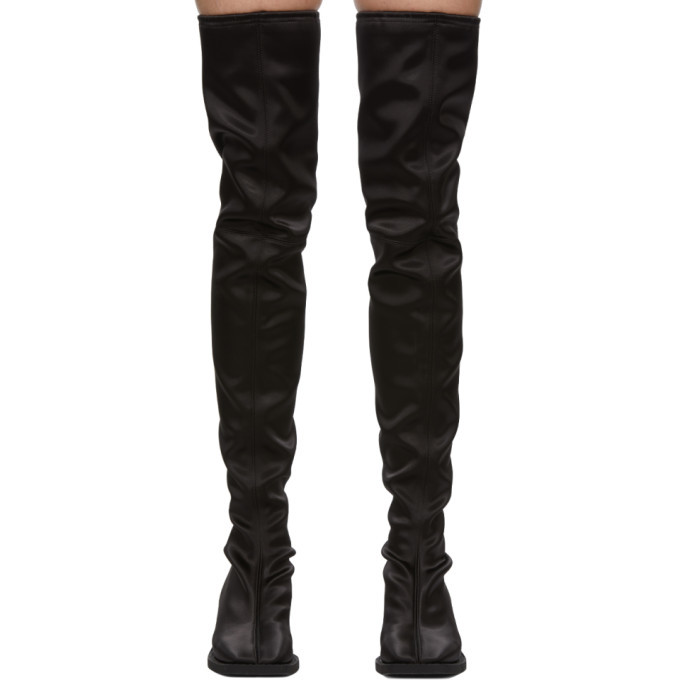 Satin over hotsell the knee boots