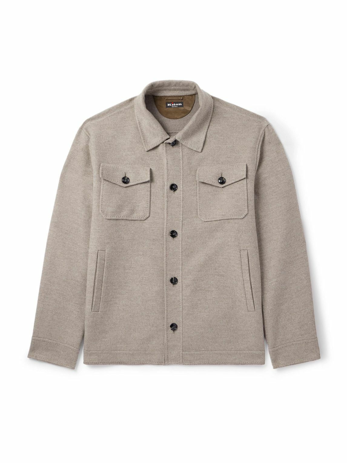 Kiton Zip Hoodie With Grey/white Pattern Kiton
