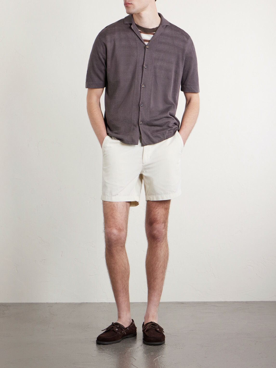 Slowear - Straight-Leg Cotton-Corduroy Drawstring Shorts - White