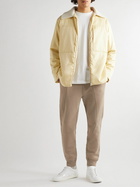Loewe - Puzzle Leather-Trimmed Panelled Cotton-Jersey Sweatpants - Neutrals