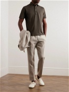 De Petrillo - Slim-Fit Cotton-Piqué Polo Shirt - Brown