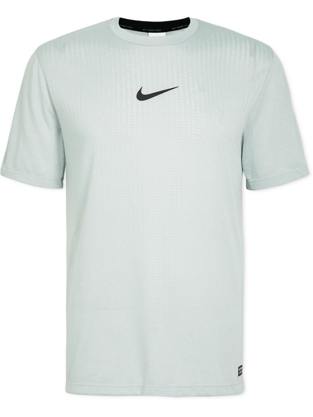 Photo: Nike Training - Logo-Print Dri-FIT Mesh Training Top - Gray