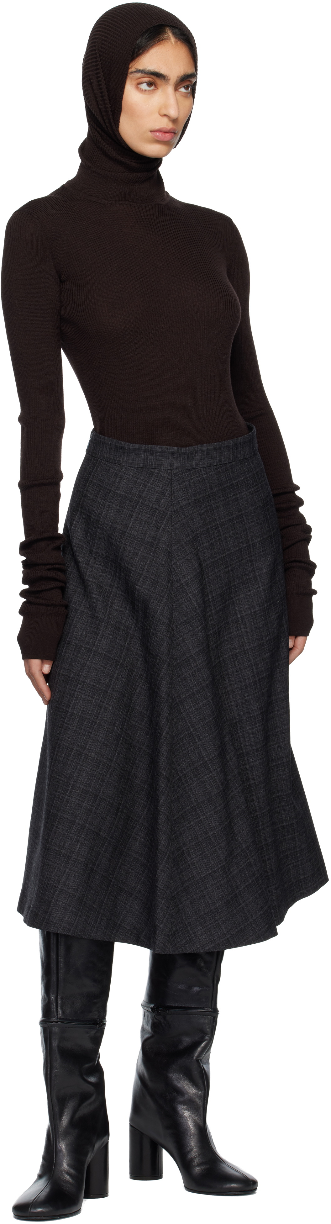MARIE ADAM-LEENAERDT Brown Balaclava Sweater