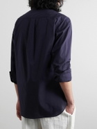 Sebline - Eton Grandad-Collar Cotton-Voile Shirt - Blue