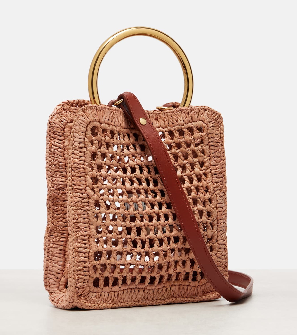 Chloé Summer Banana Mini raffia crossbody bag