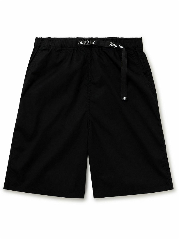 Photo: KAPITAL - Easy Straight-Leg Belted Printed Cotton-Twill Shorts - Black