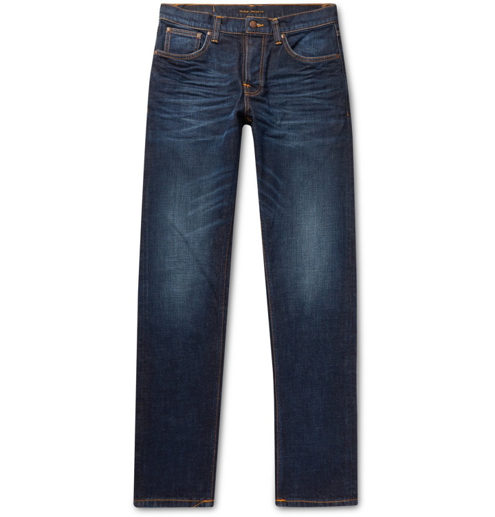 Photo: Nudie Jeans - Steady Eddie II Slim-Fit Tapered Organic Stretch-Denim Jeans - Blue