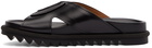 Dries Van Noten Black Leather Criss-Cross Sandals