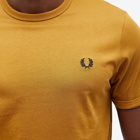 Fred Perry Men's Ringer T-Shirt in Dark Caramel