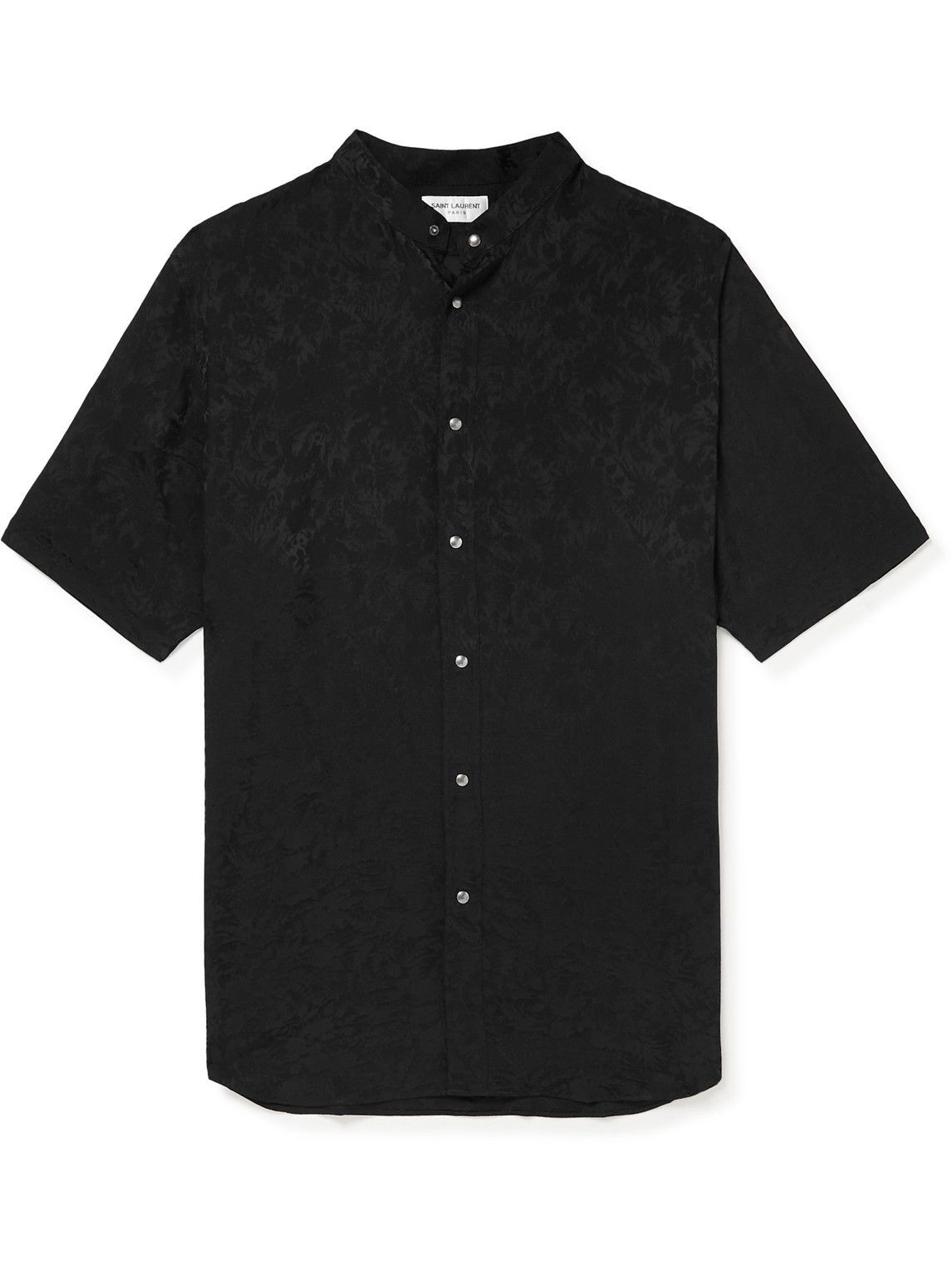 black short sleeve grandad shirt