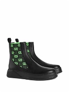 GUCCI - Gg Motif Leather Ankle Boots