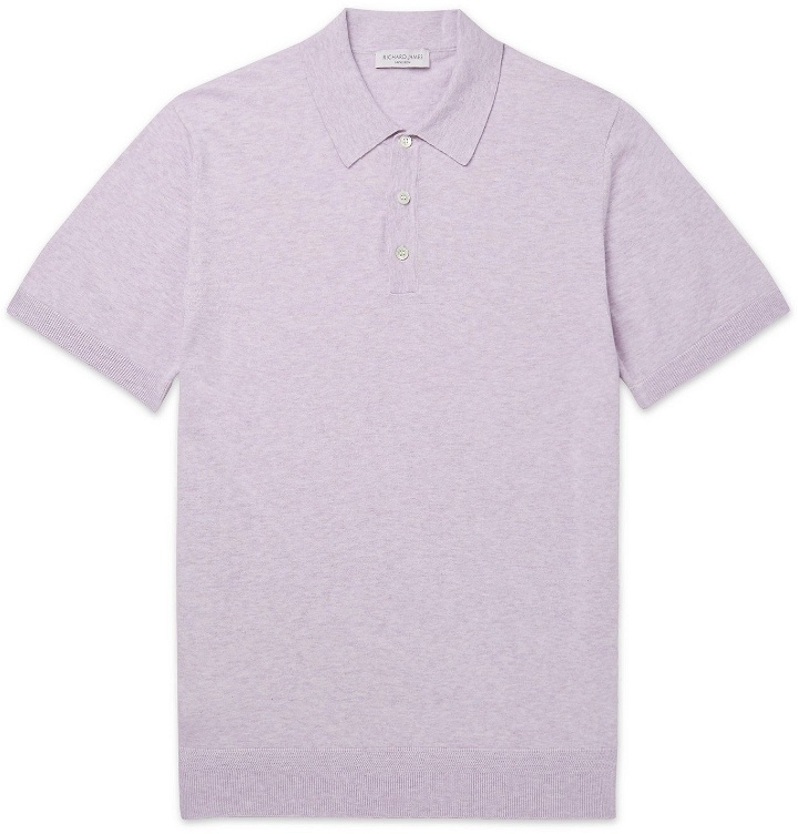 Photo: Richard James - Slim-Fit Cotton Polo Shirt - Purple