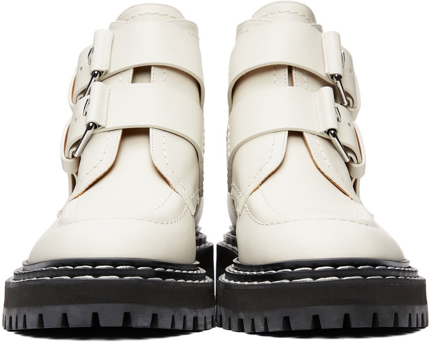 Proenza Schouler Off White Leather Buckle Boots Proenza Schouler