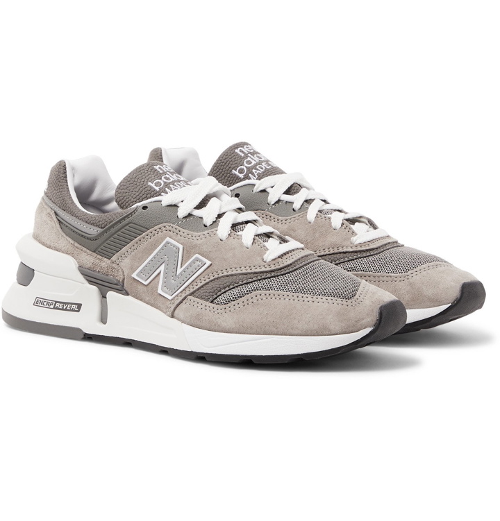 Photo: New Balance - M997 Suede, Leather and Mesh Sneakers - Gray