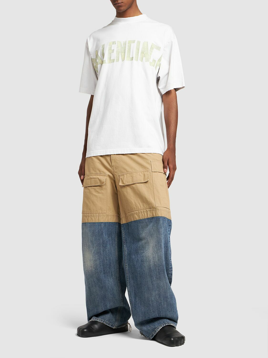 BALENCIAGA - Patched Cotton Cargo Pants Balenciaga