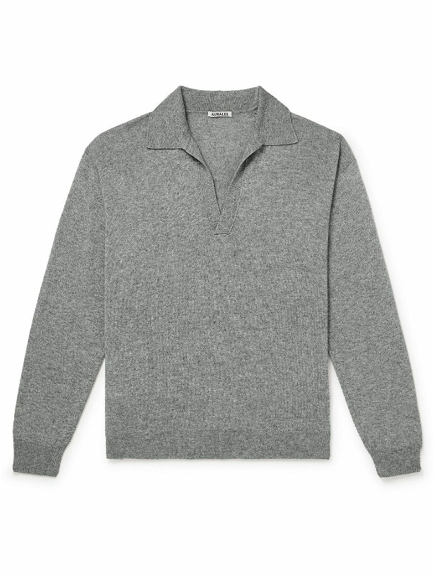 Photo: Auralee - Cashmere and Silk-Blend Polo Shirt - Gray
