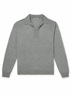 Auralee - Cashmere and Silk-Blend Polo Shirt - Gray