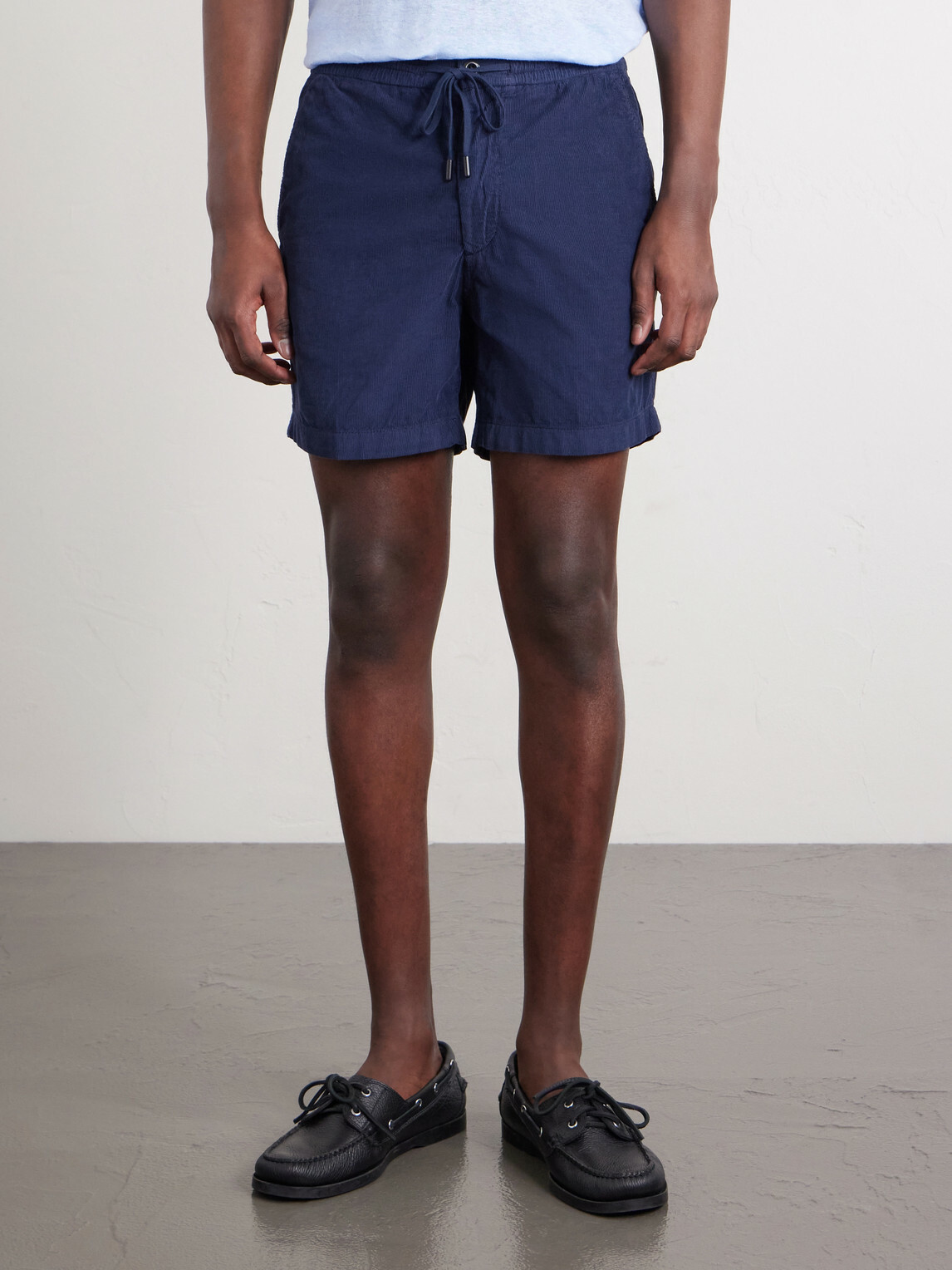 Slowear - Straight-Leg Cotton-Corduroy Drawstring Shorts - Blue