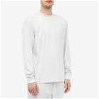 Patta Men's Long Sleeve Basic Pocket T-Shirt in Melange Grey