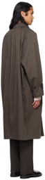 System Brown Balmacaan-Style Coat