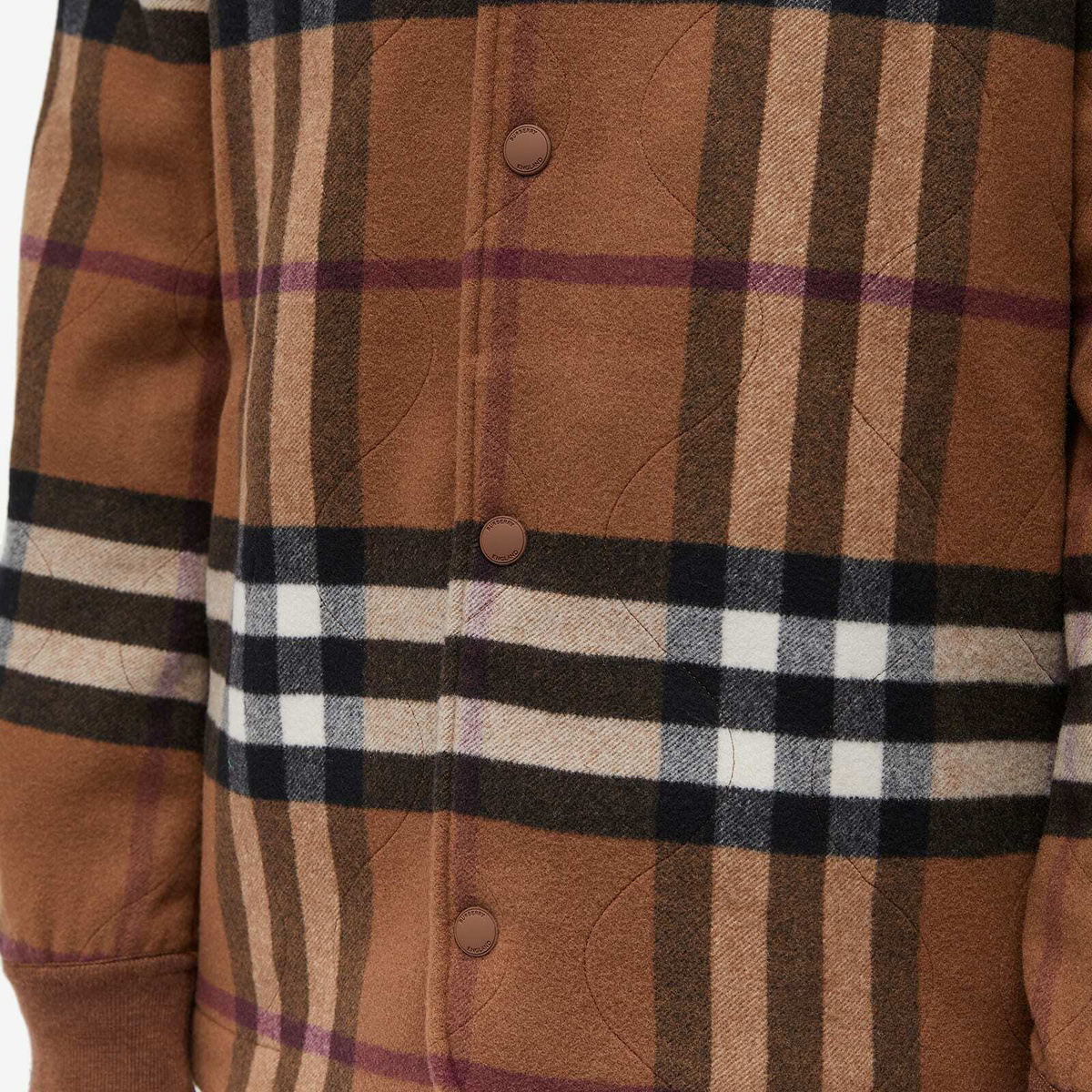 24AW new/Burberry ウールジャケット Jacket Brown Burberry Men's Belsize Check Bomber Jacket in Dark Birch