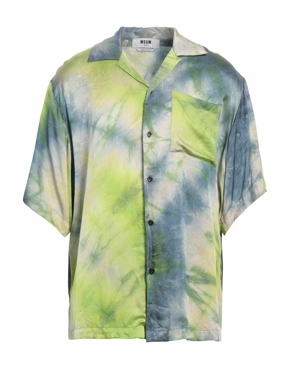 Msgm Mens Shirt Lime in Green