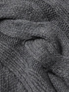 Anderson & Sheppard - Slim-Fit Cable-Knit Merino Wool Rollneck Sweater - Gray