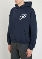 Picante Gallery Logo-print Hooded Cotton Sweatshirt Navy