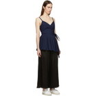 Cedric Charlier Navy Asymmetric Ruffle Camisole