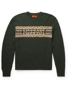 Missoni - Logo-Intarsia Ribbed Hemp-Blend Sweater - Green