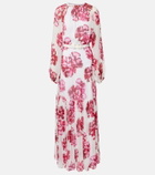 Rebecca Vallance Damask floral georgette maxi dress