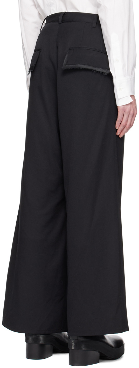 Sulvam Black Frayed Trousers