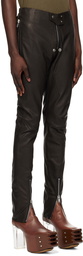 Rick Owens Black Porterville Tight Gary Leather Trousers