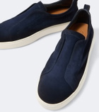 Santoni Suede slip-on sneakers
