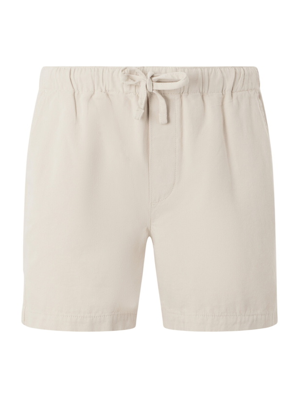 Photo: FRAME - Straight-Leg Cotton-Canvas Drawstring Shorts - Neutrals