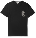 Alexander McQueen - Embroidered Cotton-Jersey T-Shirt - Black