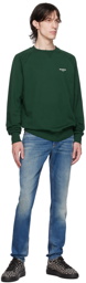Balmain Green Flocked Sweatshirt