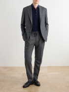 De Petrillo - Straight-Leg Wool and Cashmere-Blend Drawstring Suit Trousers - Gray