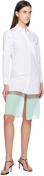 Coperni White & Green Multi Layer Shirt Midi Dress