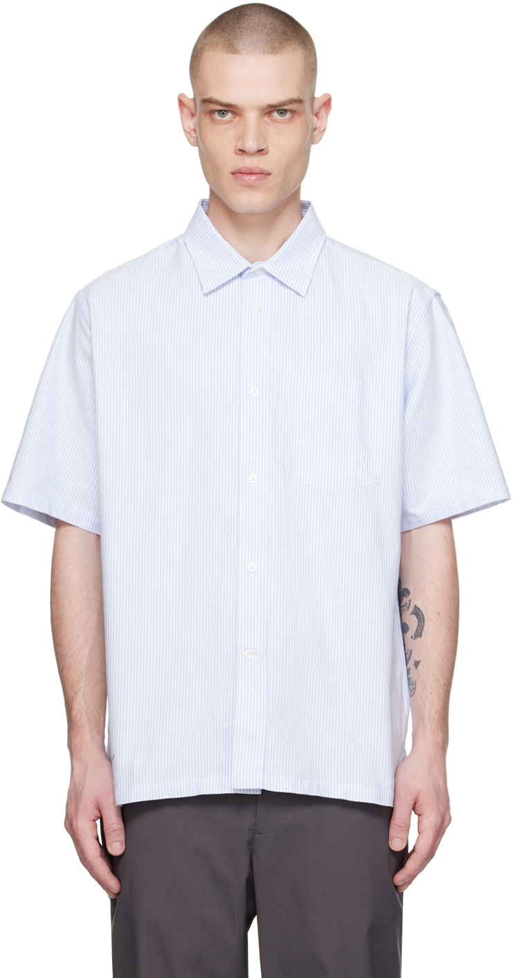 Photo: NORSE PROJECTS White & Blue Ivan Shirt