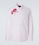 Simone Rocha Floral-appliqué cotton poplin shirt
