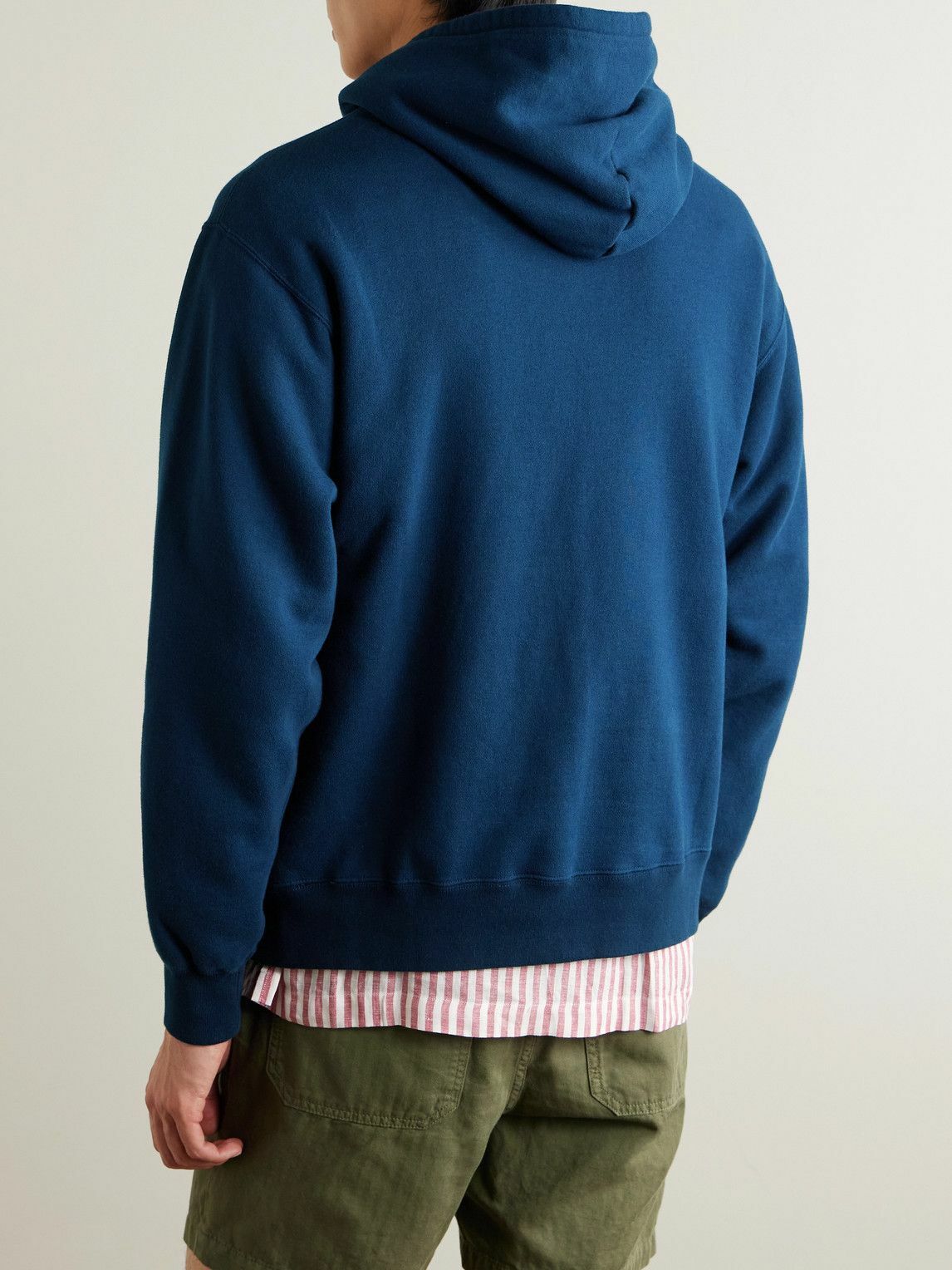 Beams Plus - Cotton-Jersey Hoodie - Blue