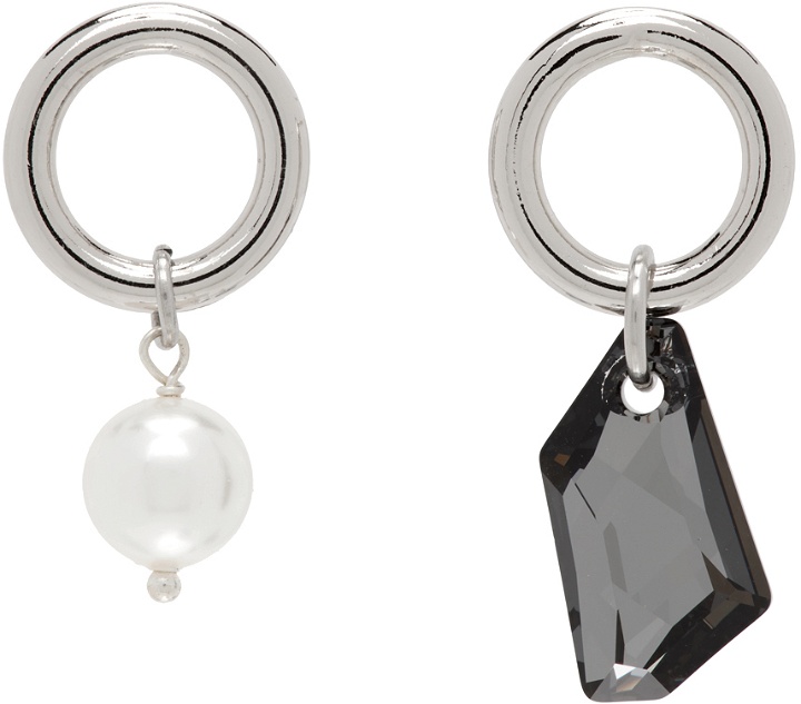 Photo: Justine Clenquet SSENSE Exclusive Silver & Black Laura Earrings